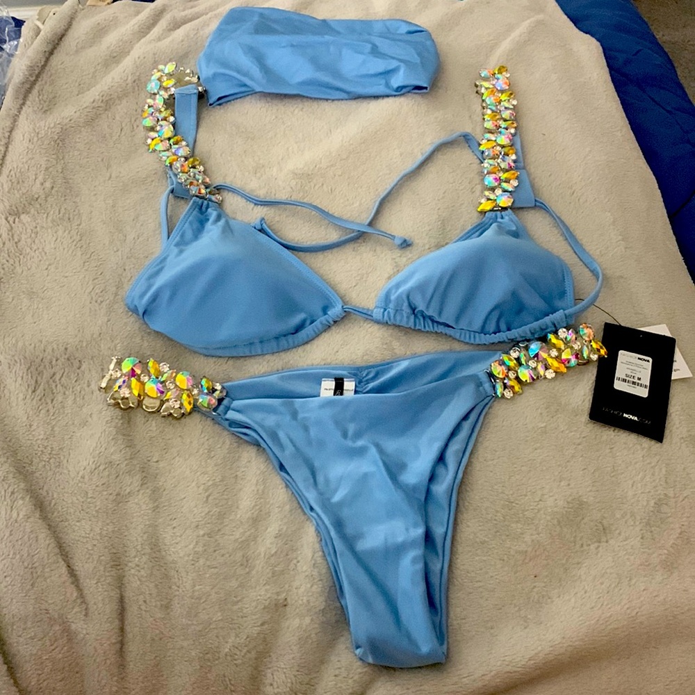 Rhinestone 2 piece bathing suit